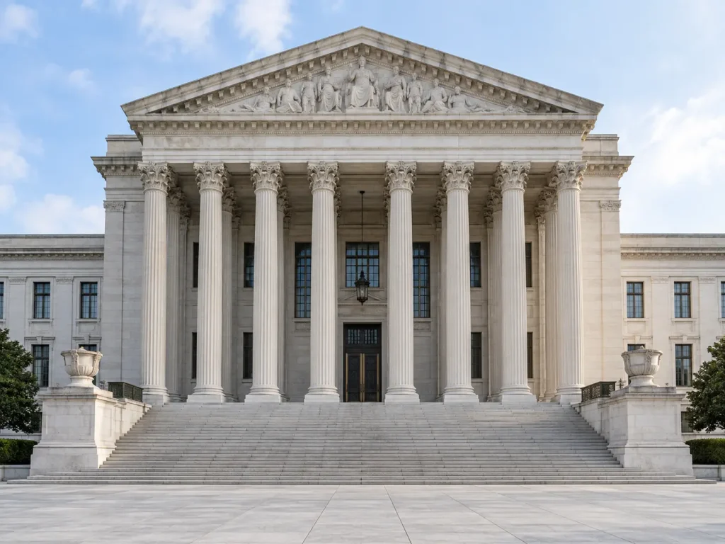 Federal courthouse with classical columns for immigration mandamus litigation